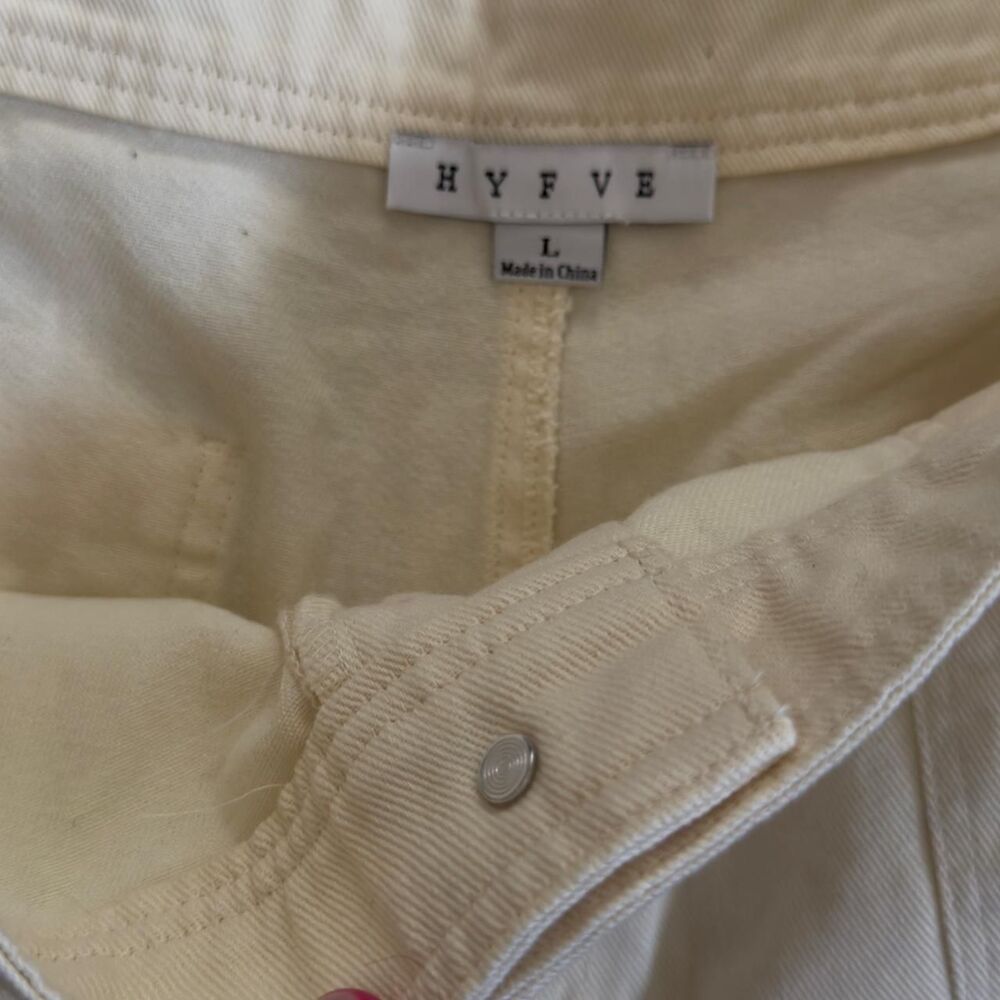 HYFVE Cargo Carpenter Women's Cream and Tan Pants SZ L - Picture 3 of 5
